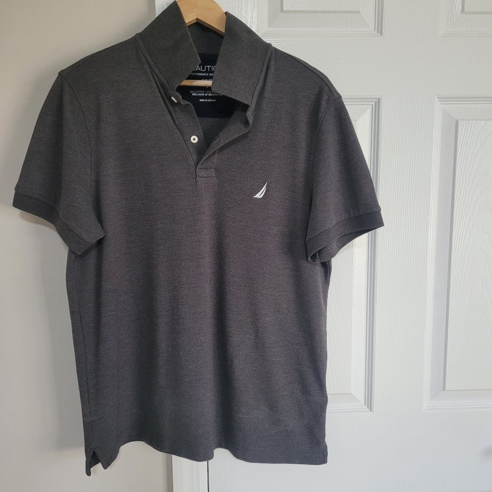 Nautica men shirt coton & polyester L/ Slim fit